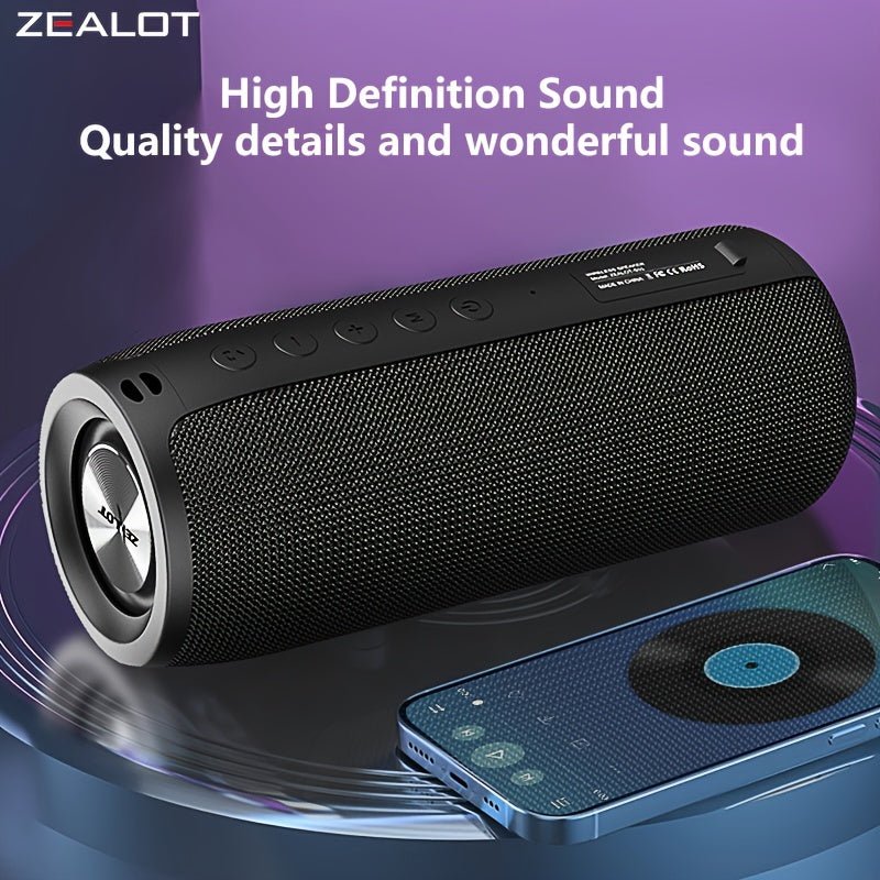 ZEALOT S51 20W Wireless Speakers, Portable Subwoofer Speaker, Wireless Speaker, Dual Pairing, 1800mAh Battery, 10 Hours Playtime Loud Stereo, Booming Bass, Charging Cable And Aux Cable, FM TF USB Plug - in Card Compatible, Conn - Awesam Goods