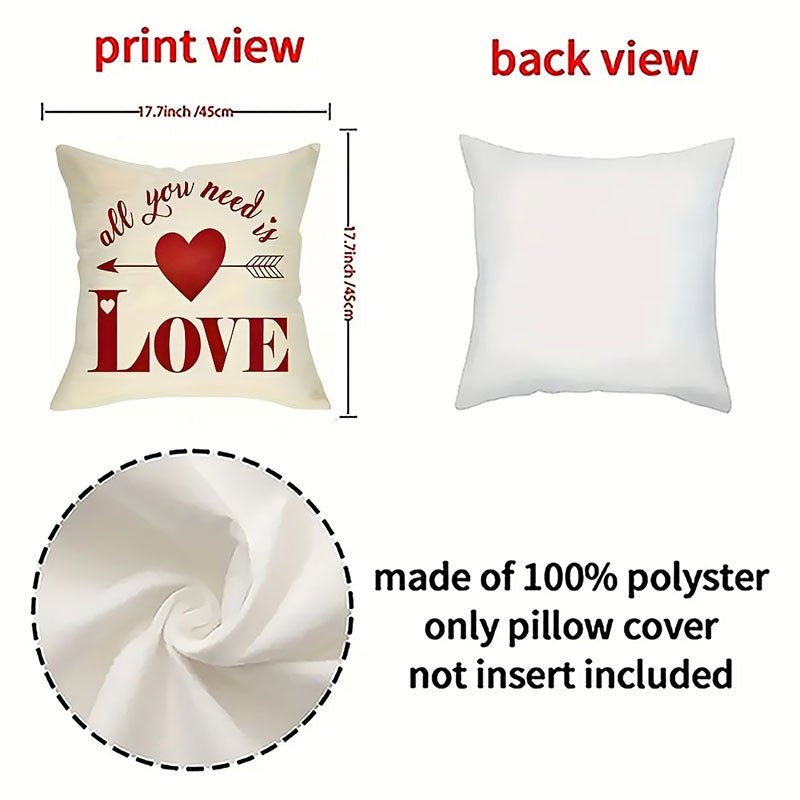 4Pcs Happy Valentine's Day Pillow Covers - Awesam Goods
