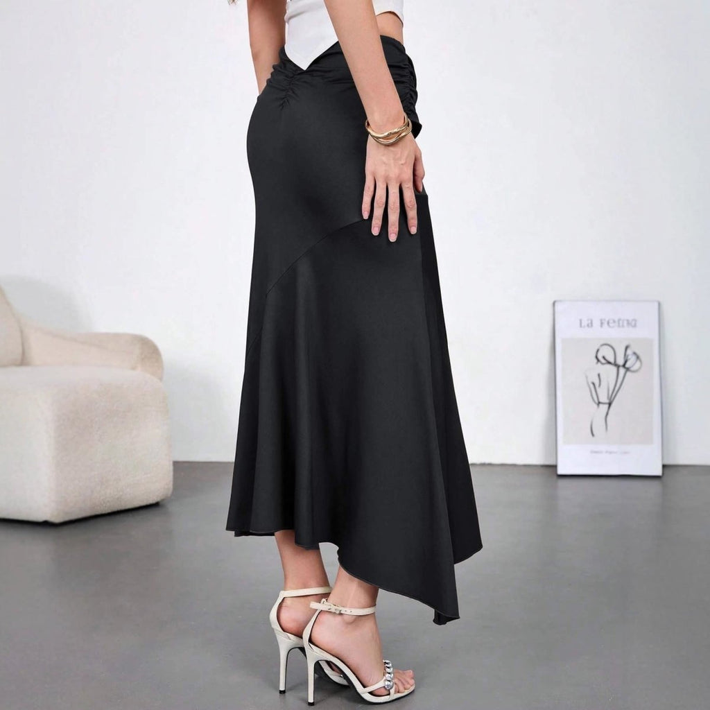 Womens High - Waisted Figure - Hugging Flowy Half Skirt With Ties - Awesam Goods
