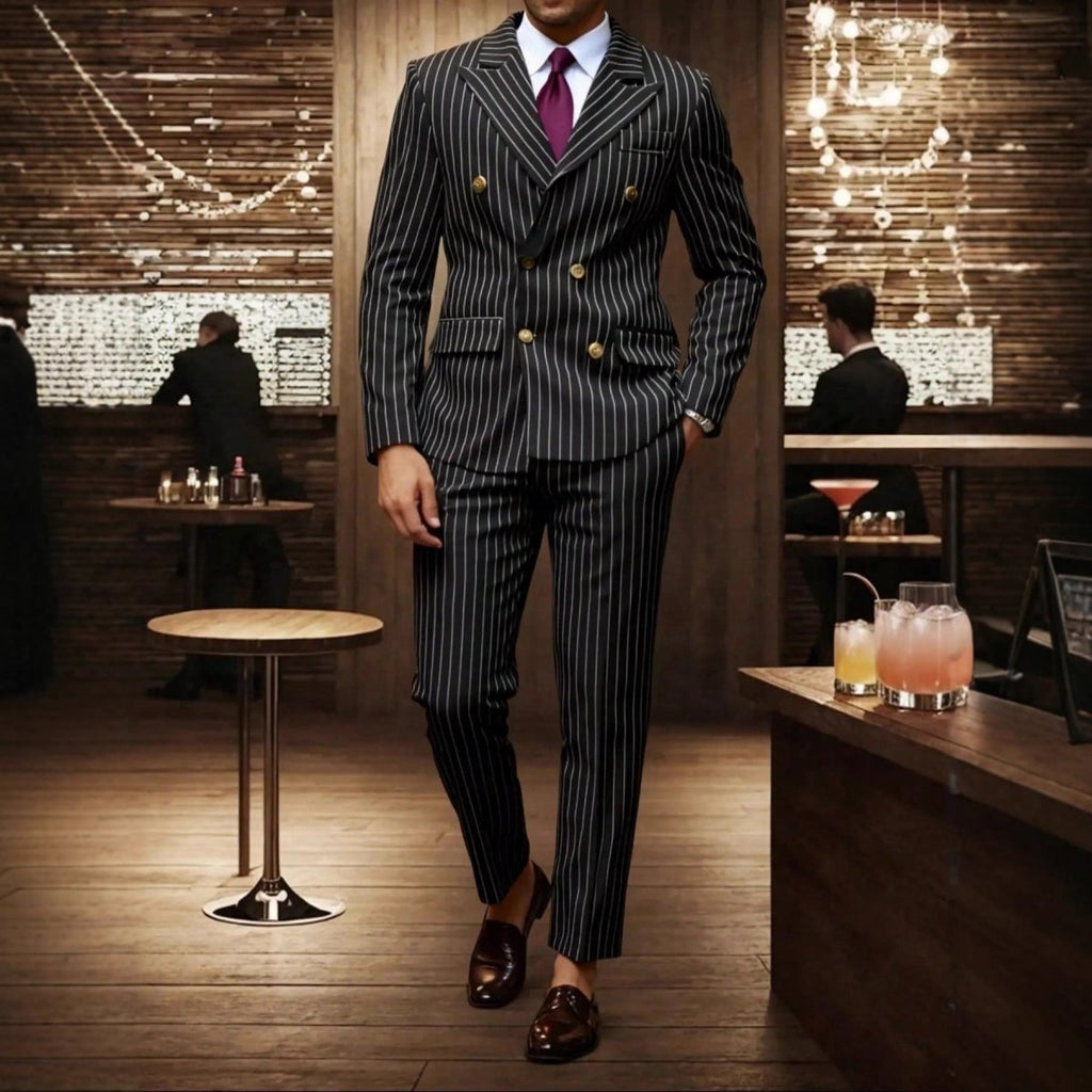 Mens Striped Business Suit Set - Awesam Goods