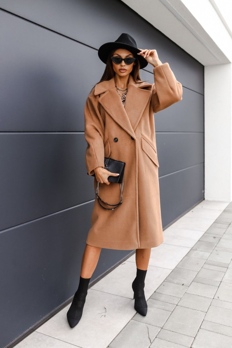 Women's Long - sleeved Suit Collar Woolen Coat - Awesam Goods