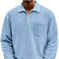 Men's Solid - color Henley Zip - up Casual Long - sleeve Hoodie - Awesam Goods