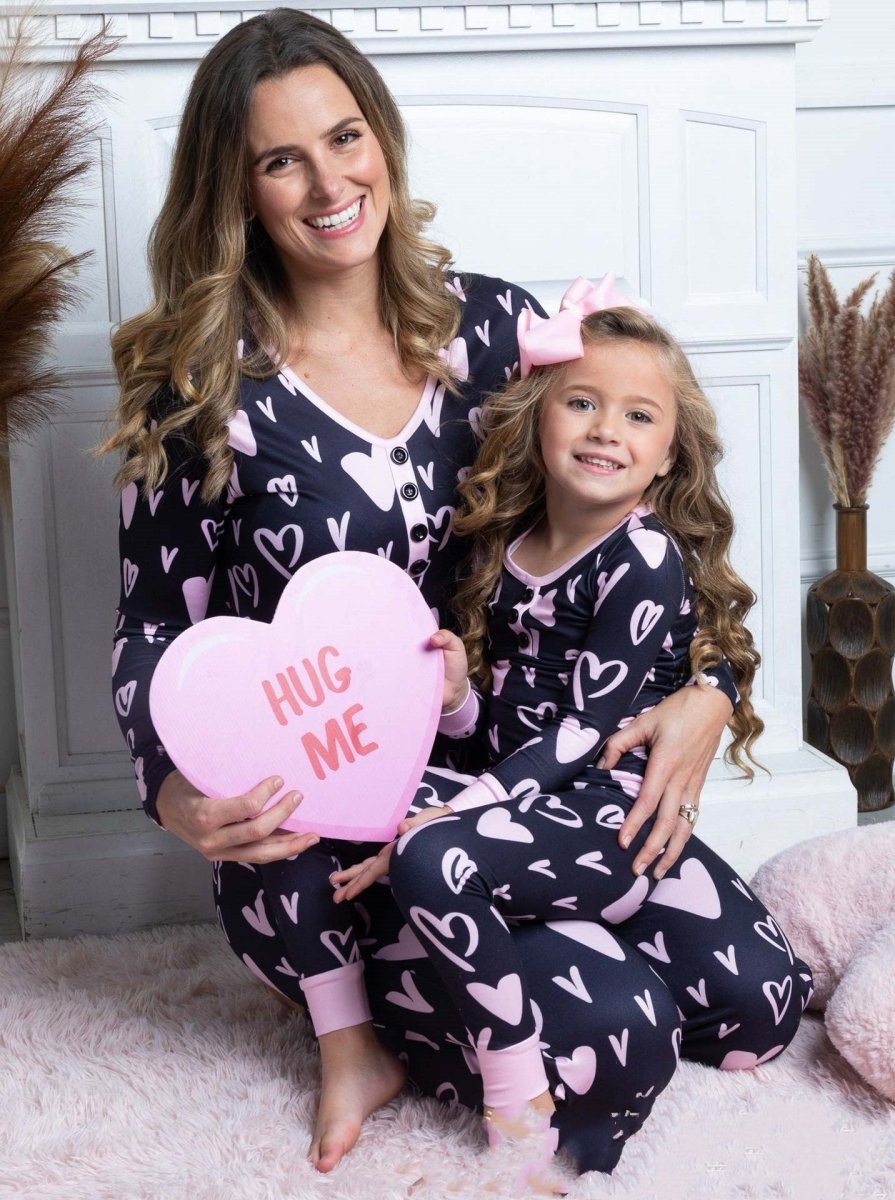 Beauty Clothing Valentine's Day Heart Printing Leisure Pajamas Pajamas Parent - child Suit - Awesam Goods