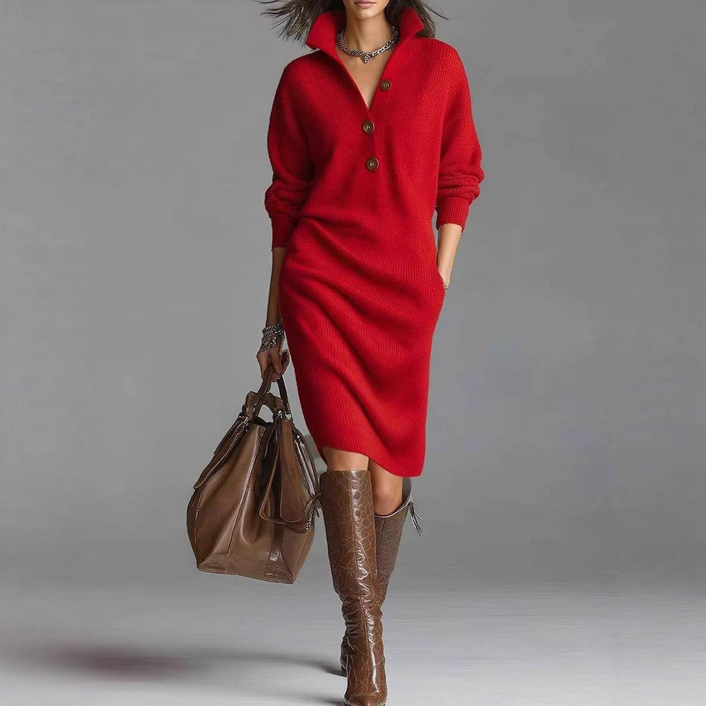Midi Collar Sweater Dress