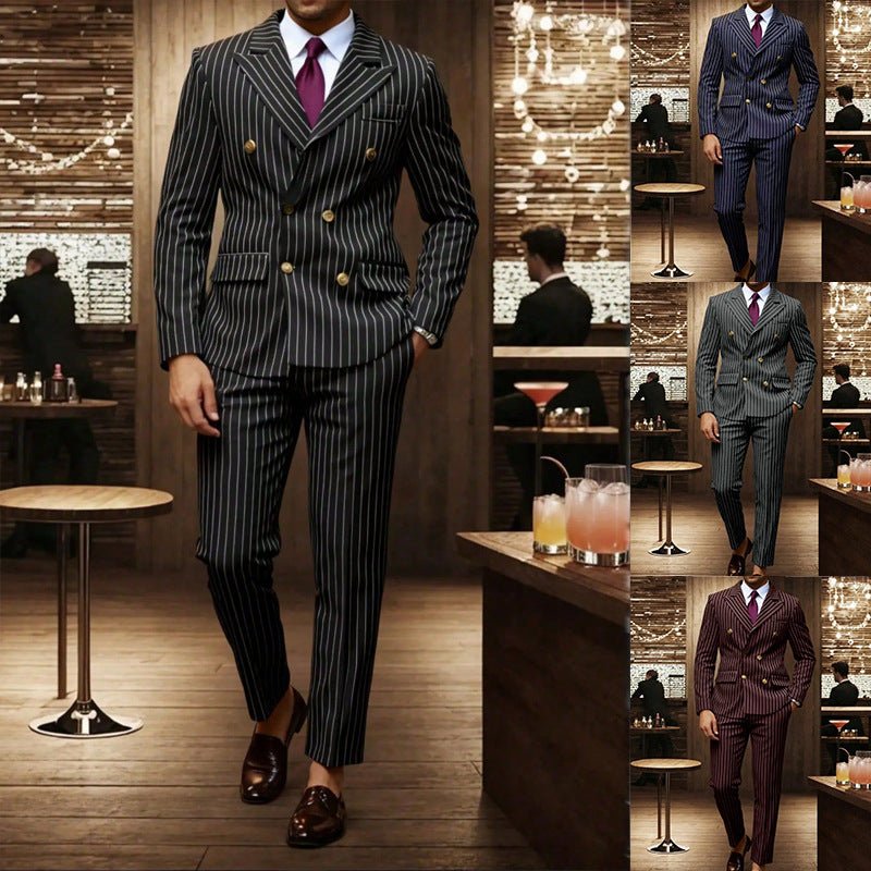 Mens Striped Business Suit Set - Awesam Goods
