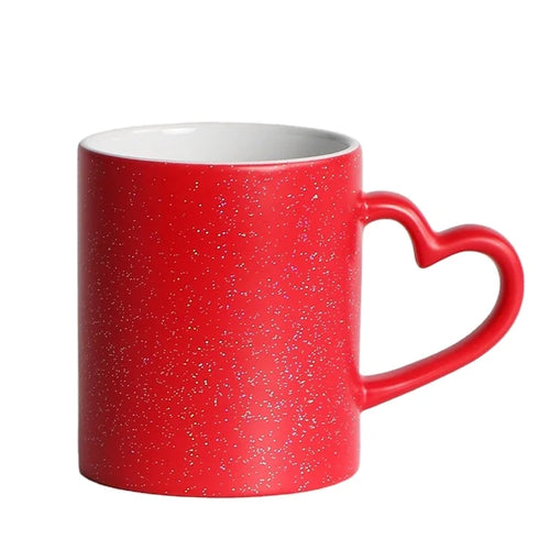 11oz Blank Glossy Mug with Heart Shaped Handle