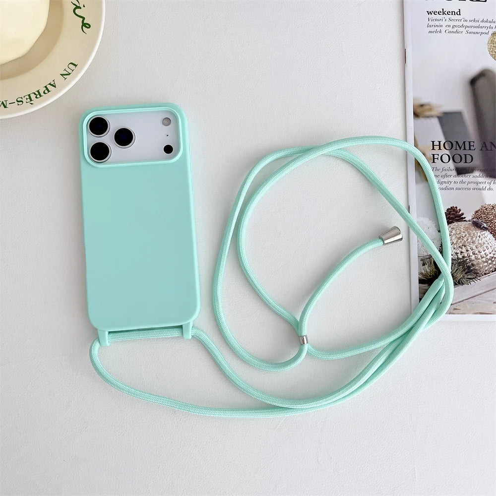 Crossbody Lanyard Cord Liquid Silicone Soft Phone Case