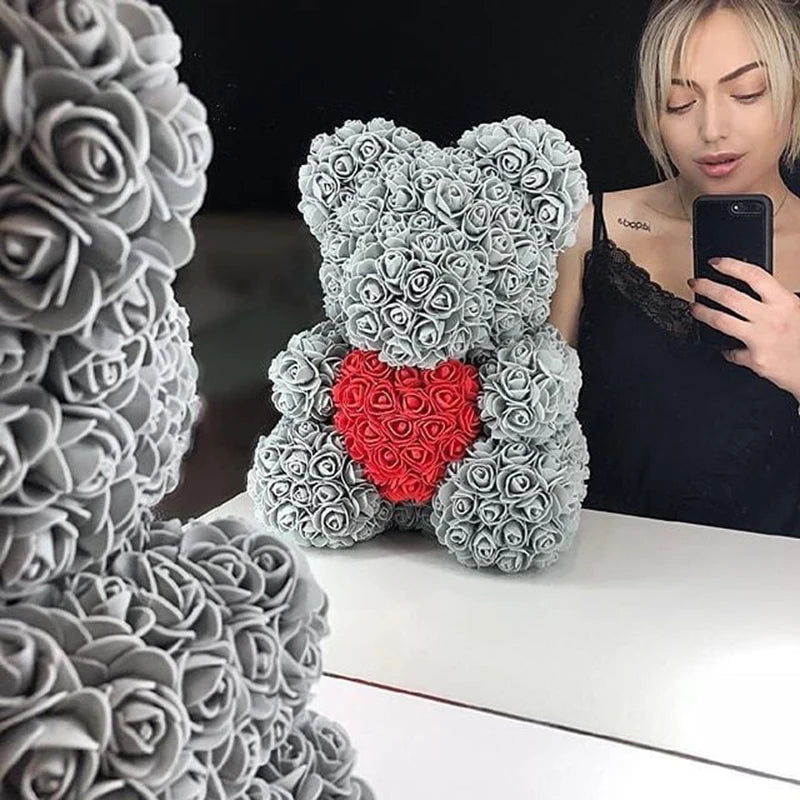 Handmade Rose Heart Teddy Bear