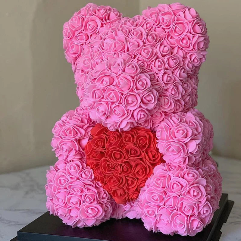 Handmade Rose Heart Teddy Bear