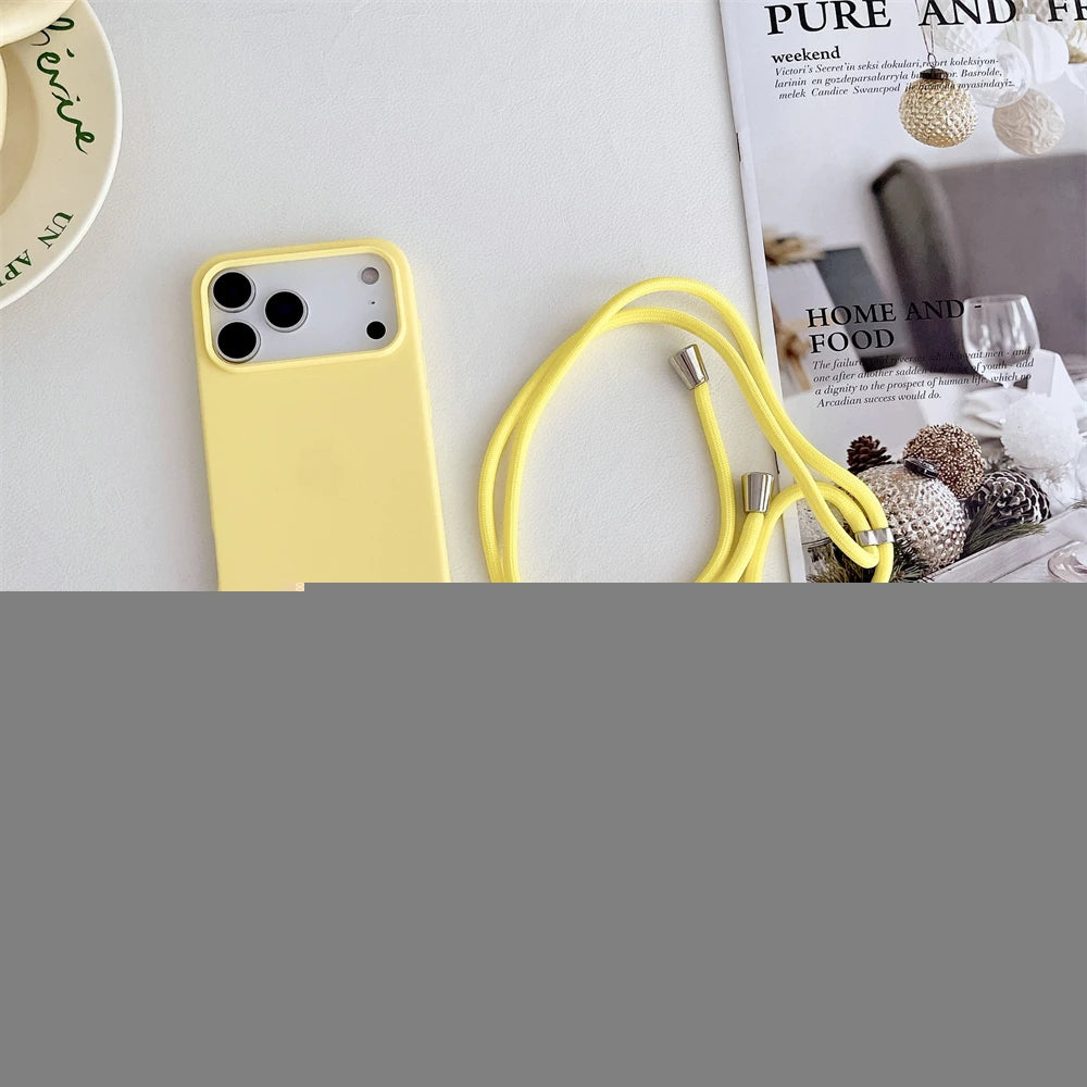 Crossbody Lanyard Cord Liquid Silicone Soft Phone Case