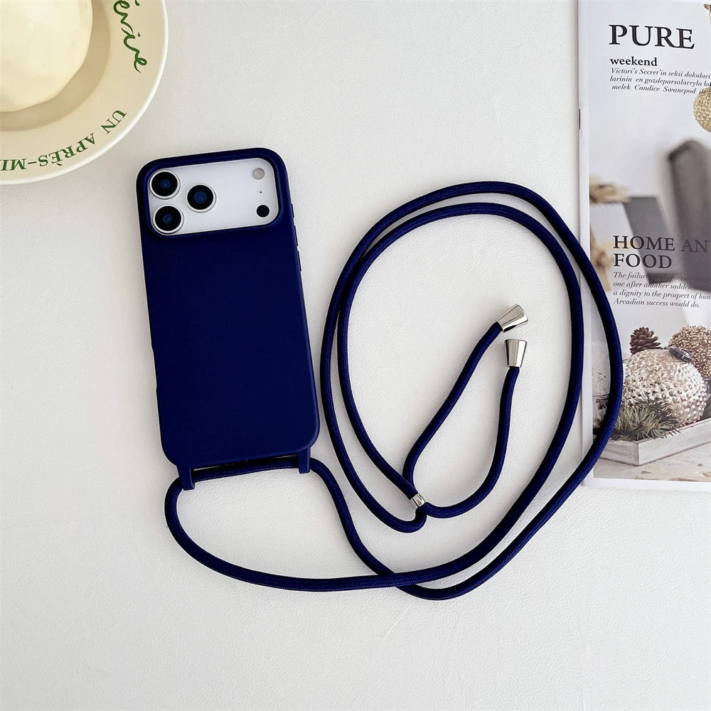 Crossbody Lanyard Cord Liquid Silicone Soft Phone Case