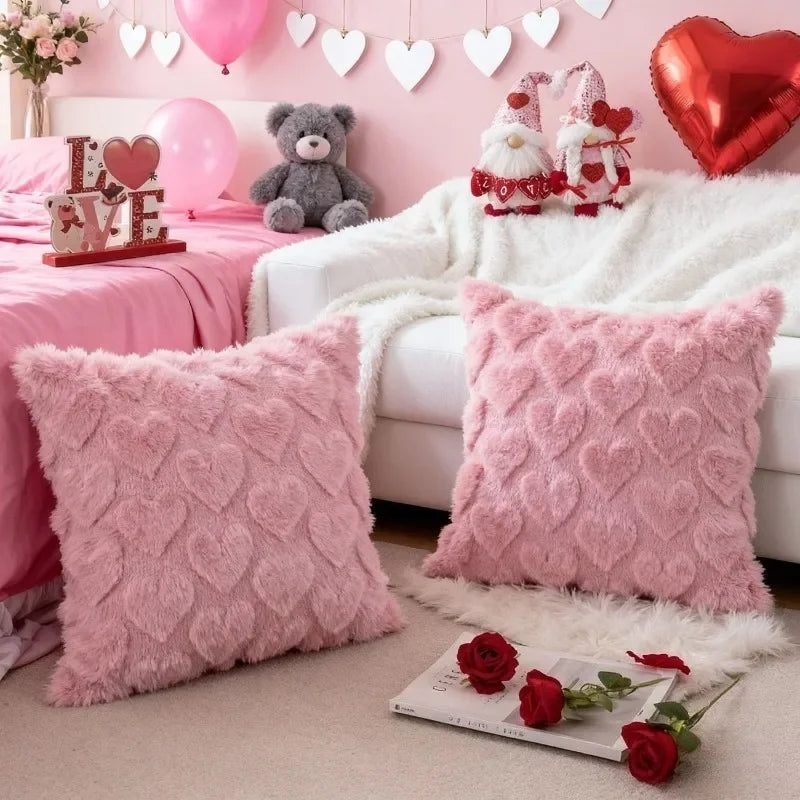 Valentine's Day Plush Pillow Cover