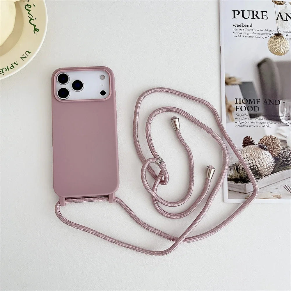 Crossbody Lanyard Cord Liquid Silicone Soft Phone Case