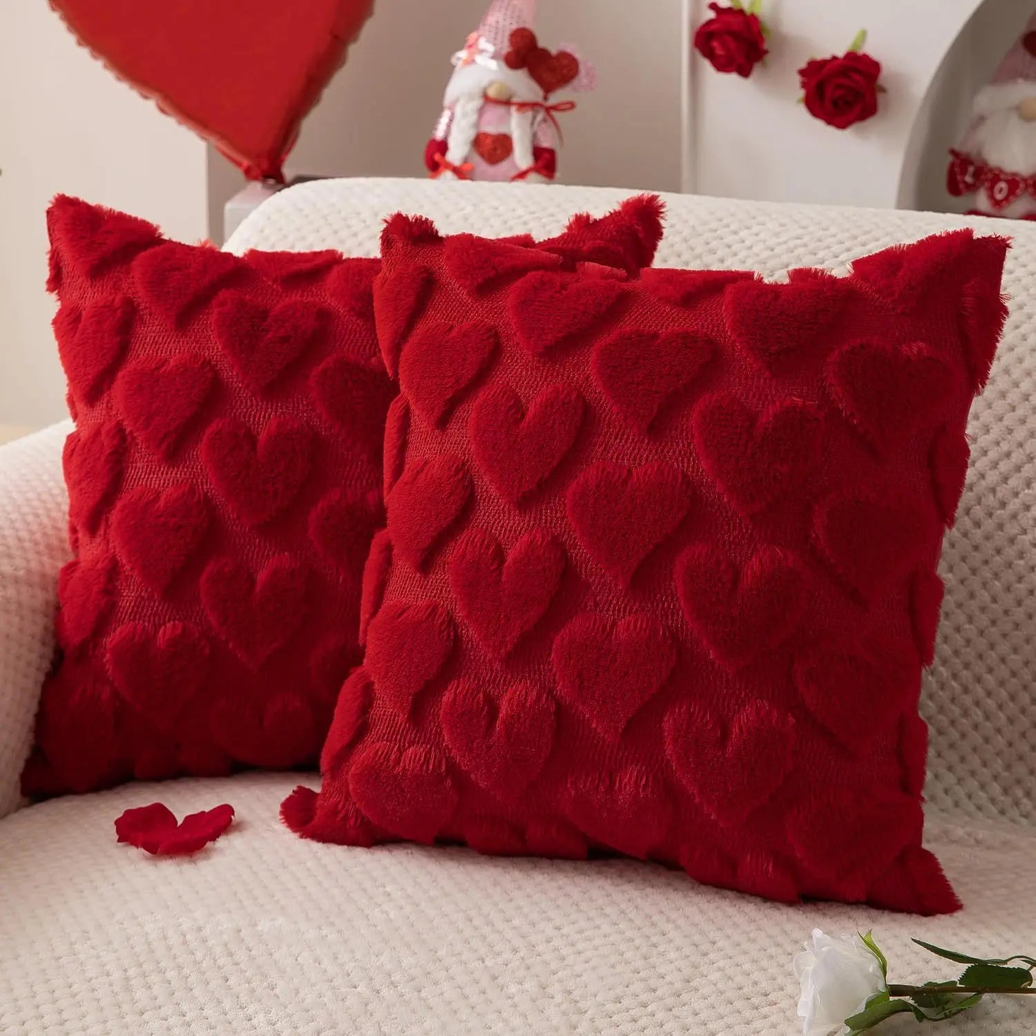 Valentine's Day Plush Pillow Cover