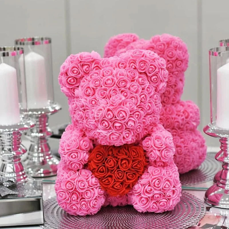 Handmade Rose Heart Teddy Bear