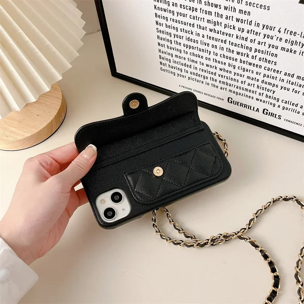 Luxury Cross-body Lanyard Wallet Phone Case