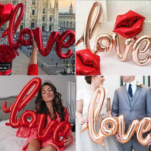1PC Love and Heart Shaped Foil Balloon