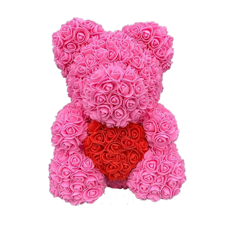 Handmade Rose Heart Teddy Bear