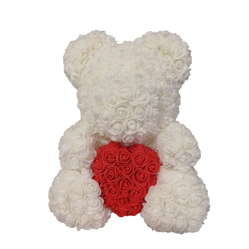 Handmade Rose Heart Teddy Bear