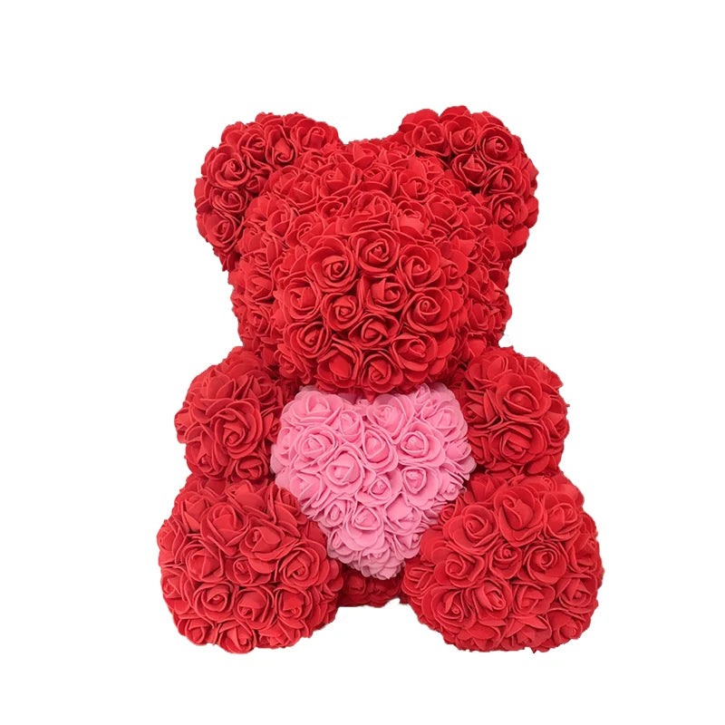 Handmade Rose Heart Teddy Bear