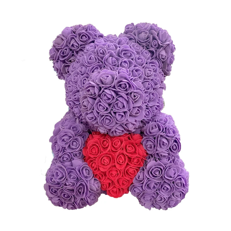 Handmade Rose Heart Teddy Bear