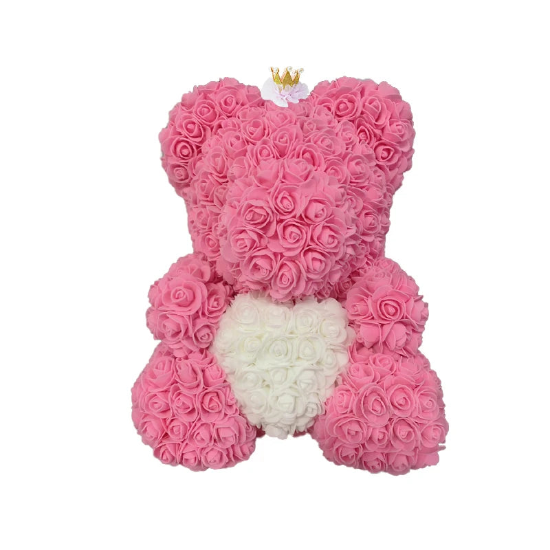 Handmade Rose Heart Teddy Bear