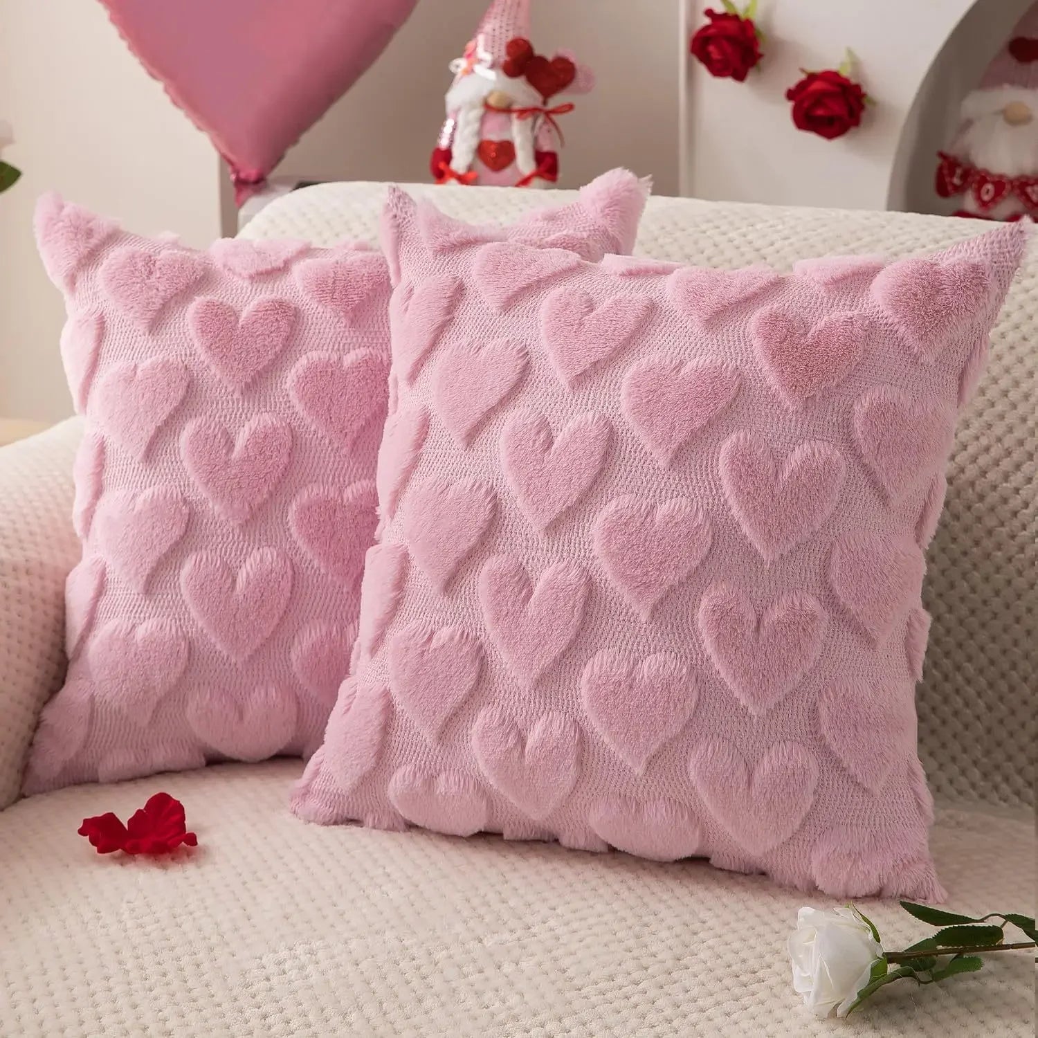 Valentine's Day Plush Pillow Cover