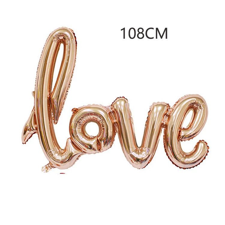1PC Love and Heart Shaped Foil Balloon