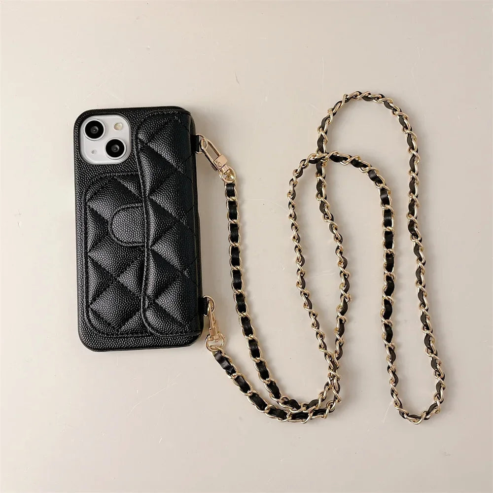 Luxury Cross-body Lanyard Wallet Phone Case