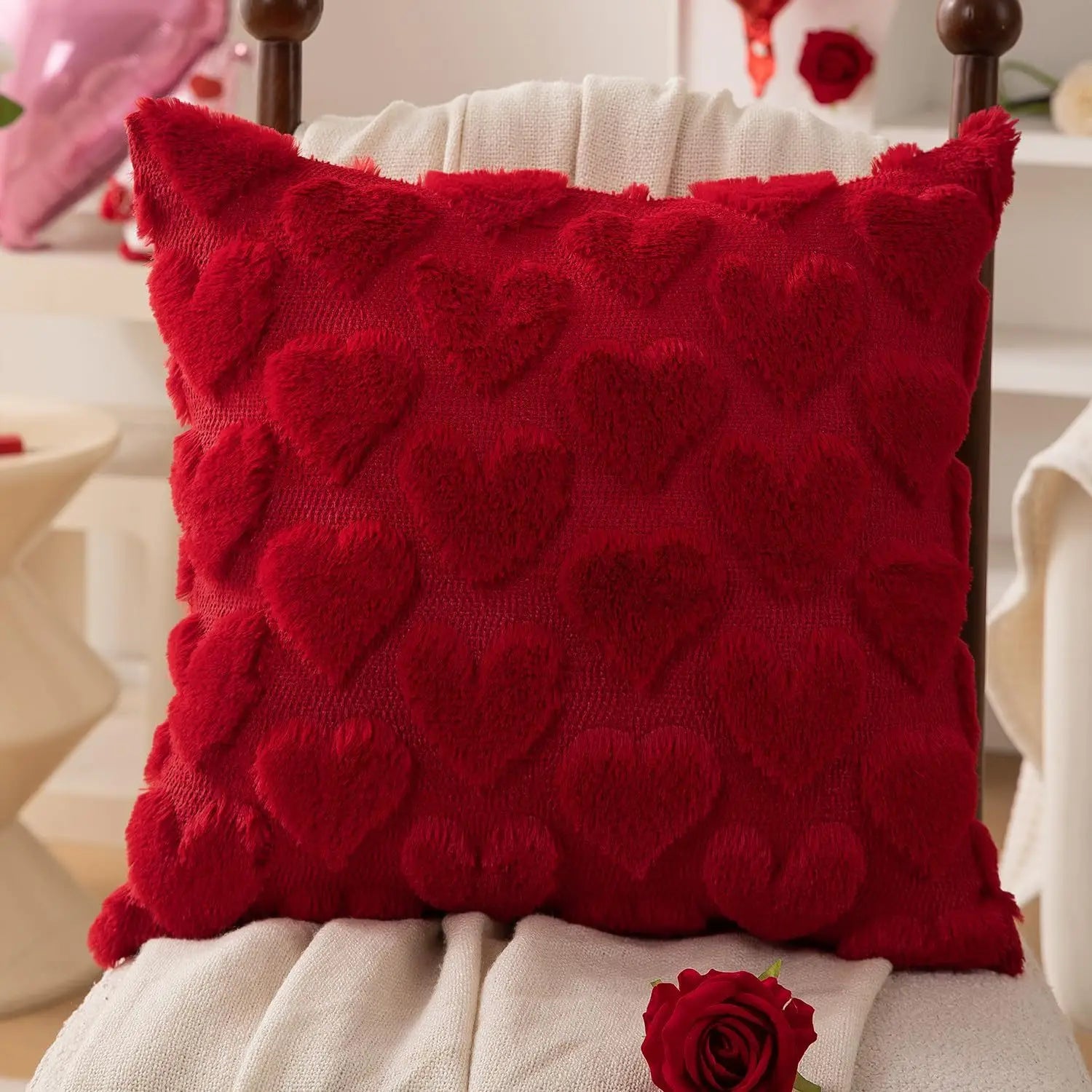 Valentine's Day Plush Pillow Cover