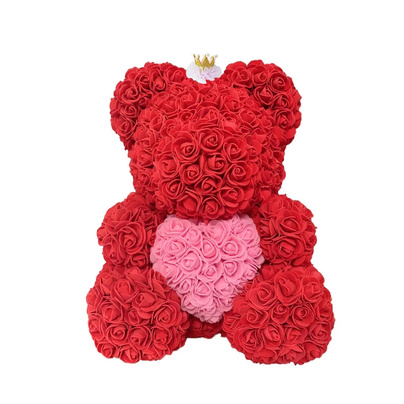Handmade Rose Heart Teddy Bear