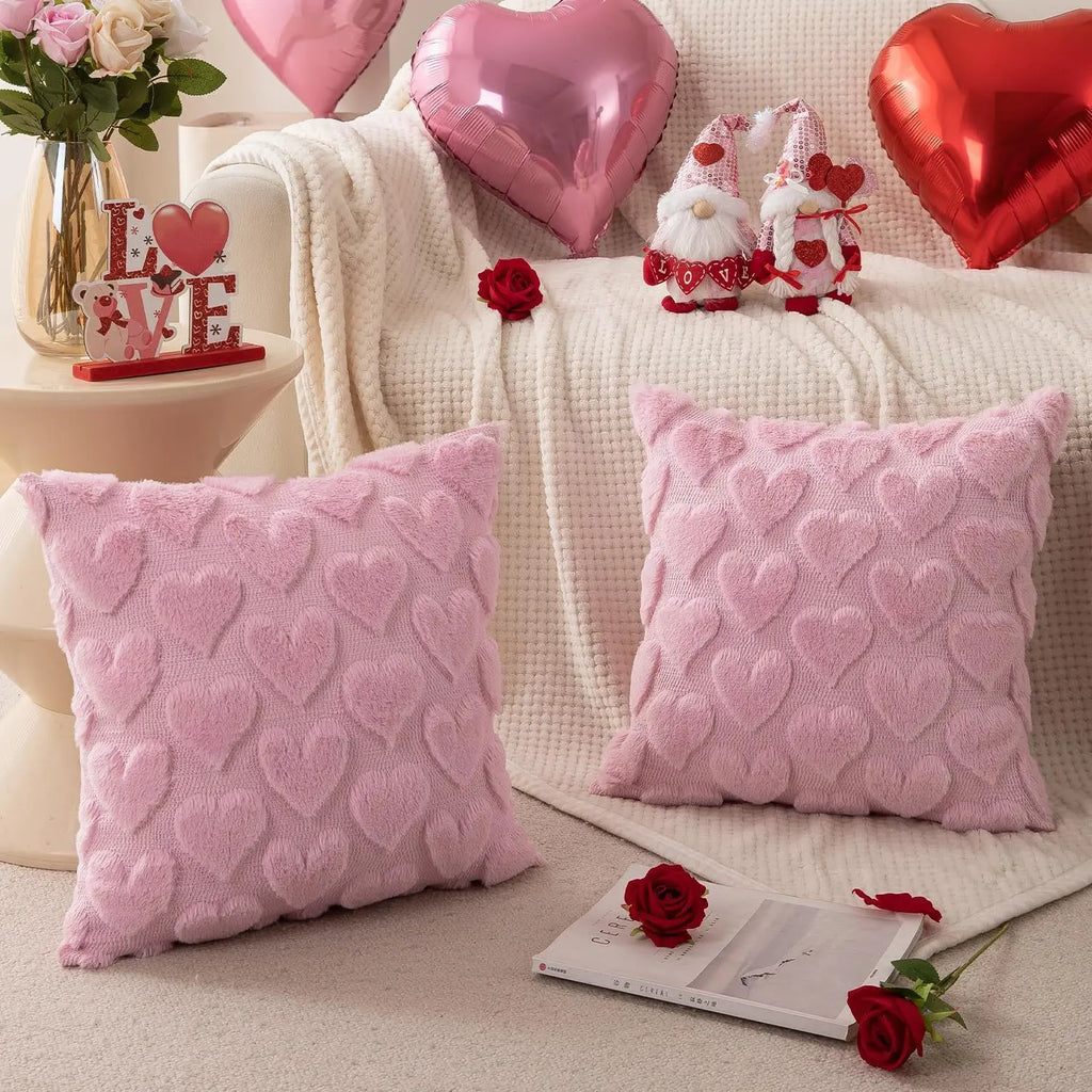 Valentine's Day Plush Pillow Cover