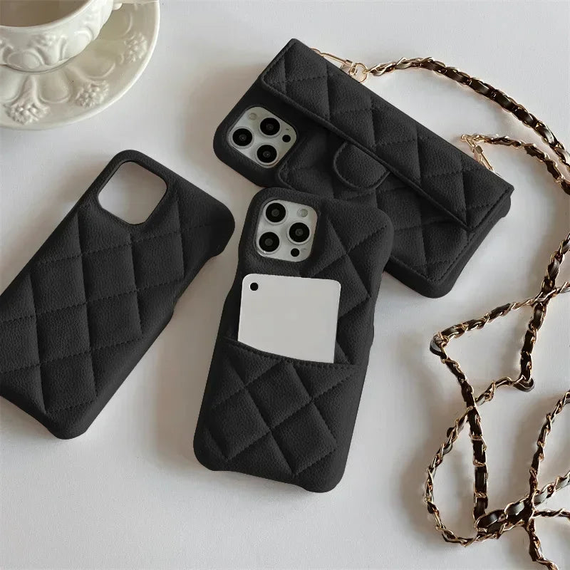 Luxury Cross-body Lanyard Wallet Phone Case