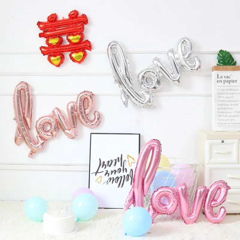 1PC Love and Heart Shaped Foil Balloon