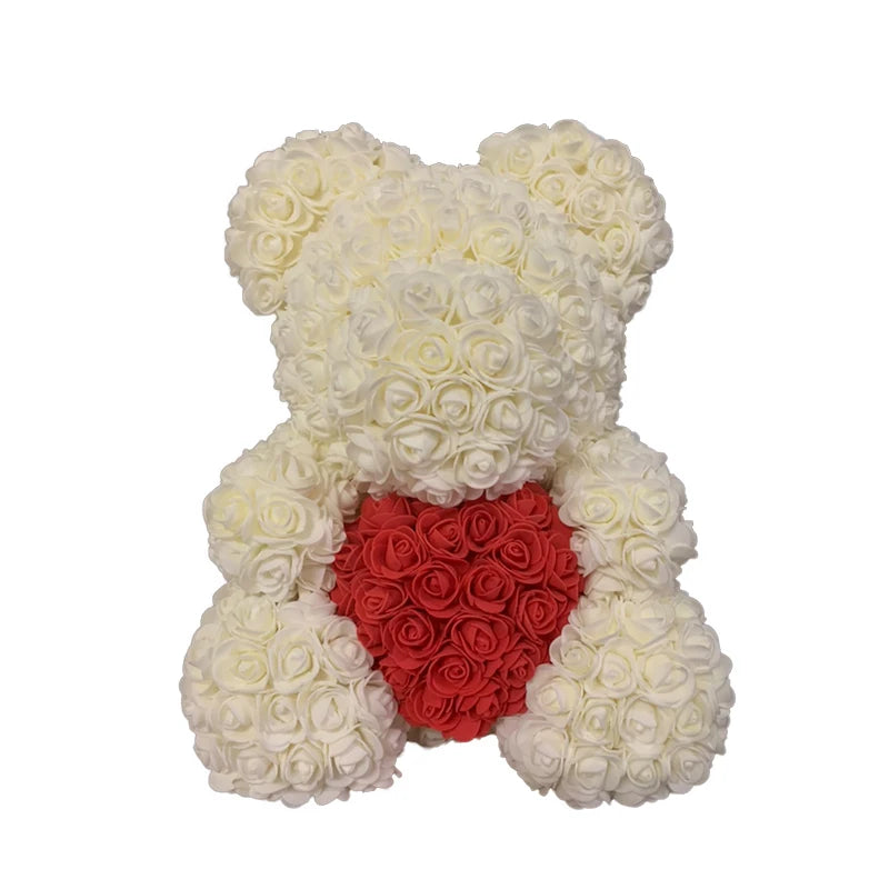 Handmade Rose Heart Teddy Bear