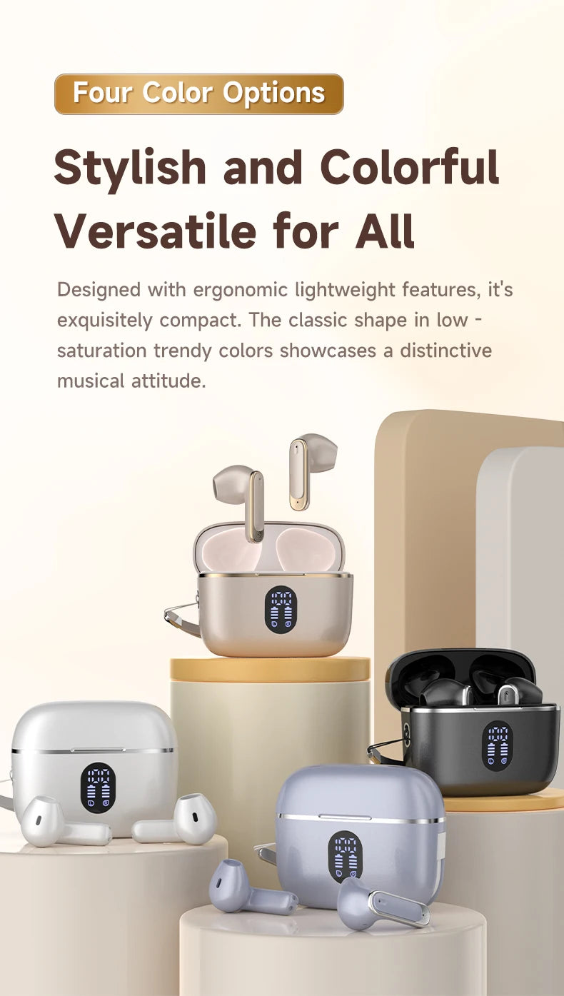 Wireless Earbuds with LED Display