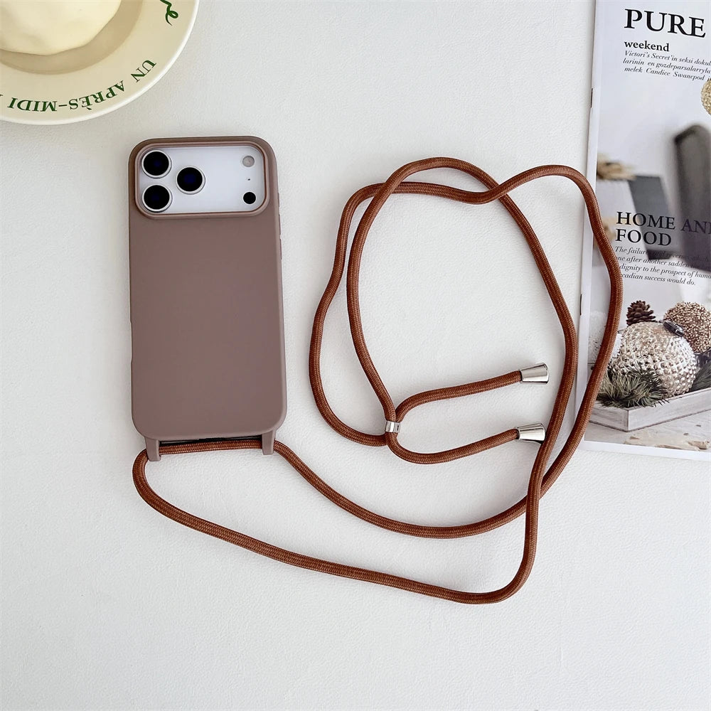 Crossbody Lanyard Cord Liquid Silicone Soft Phone Case