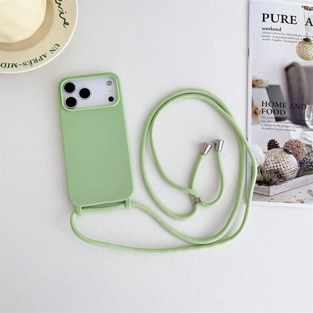 Crossbody Lanyard Cord Liquid Silicone Soft Phone Case