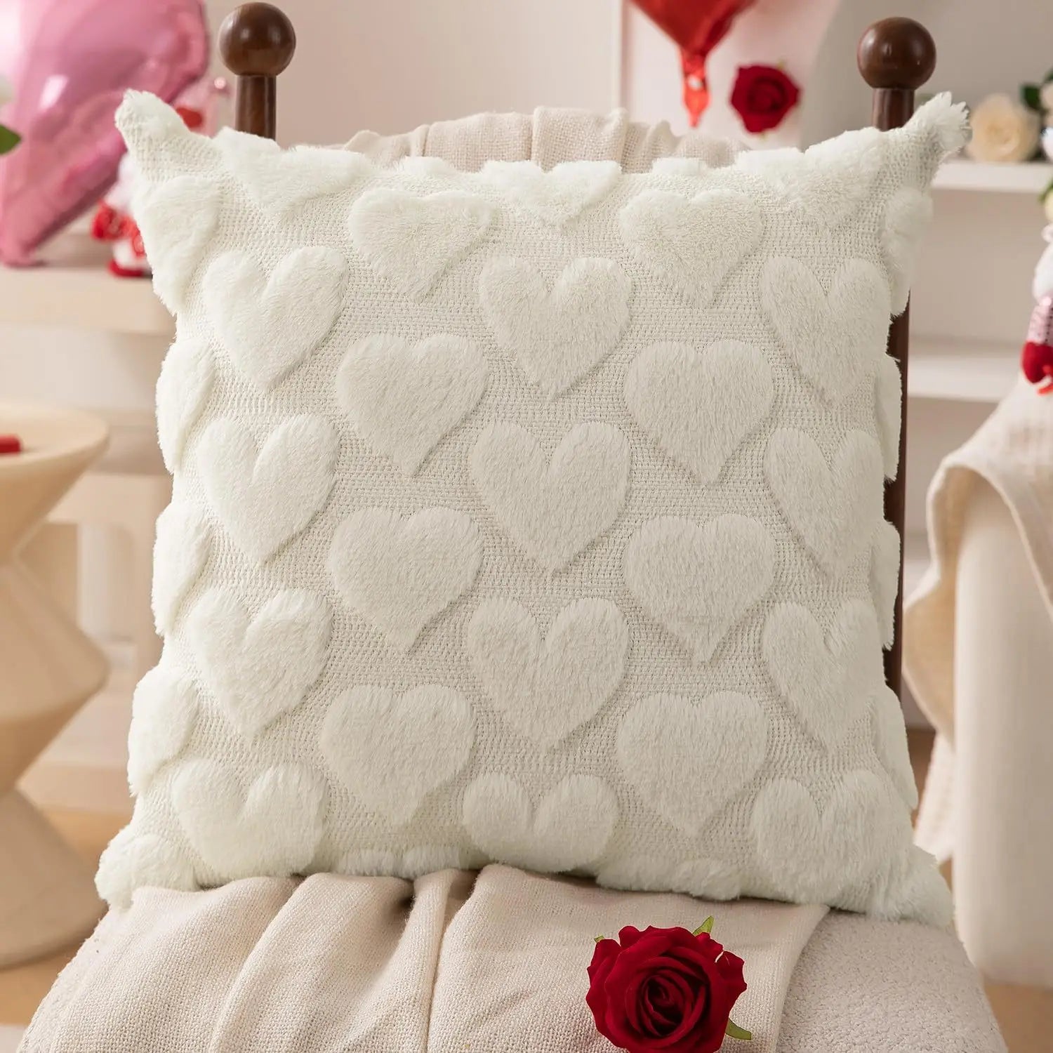 Valentine's Day Plush Pillow Cover