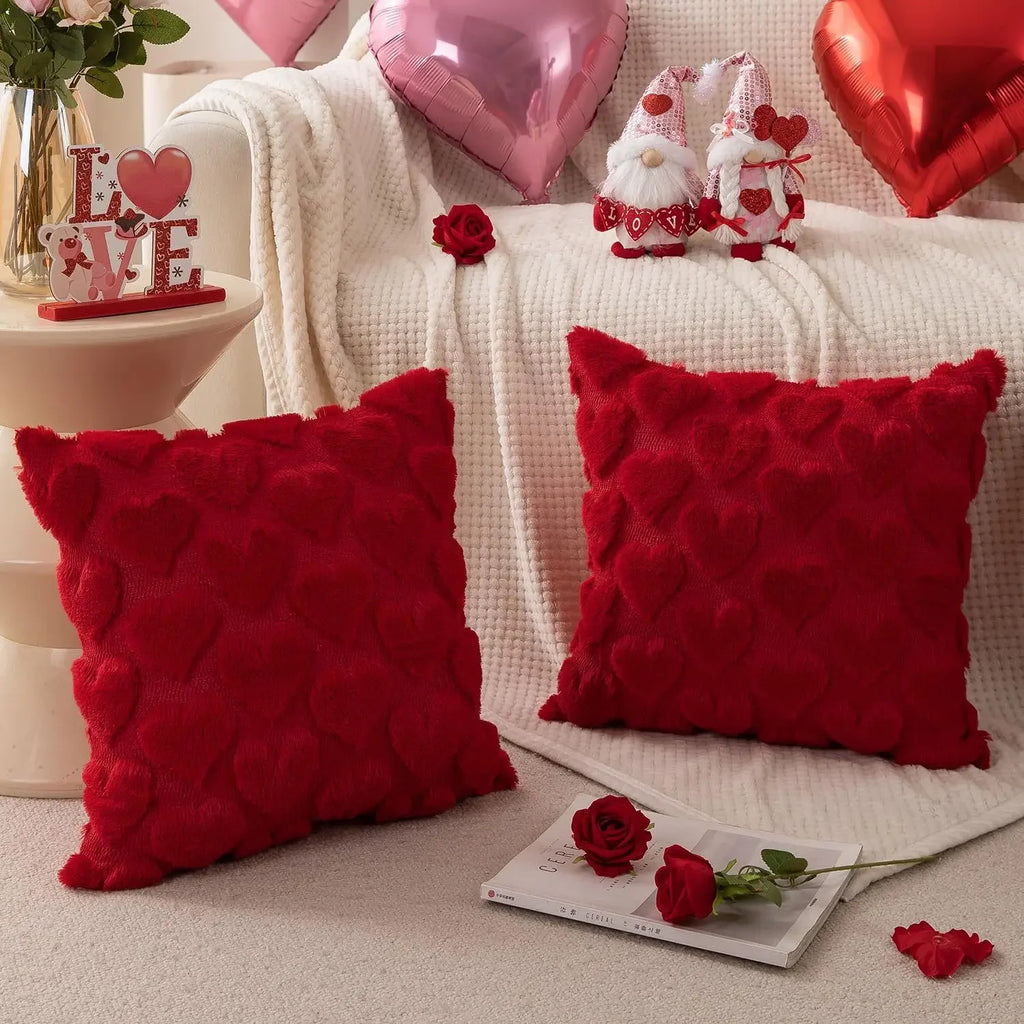 Valentine's Day Plush Pillow Cover
