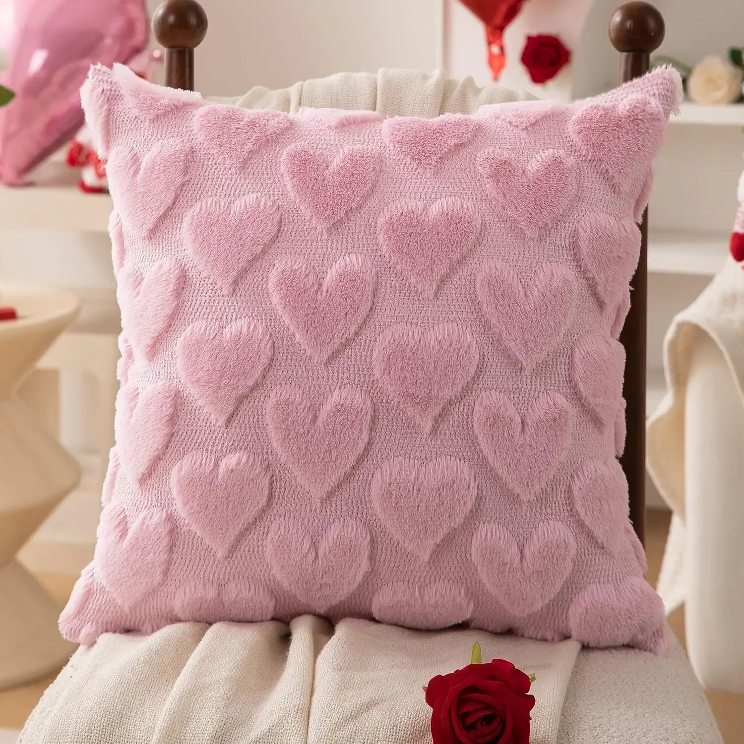 Valentine's Day Plush Pillow Cover