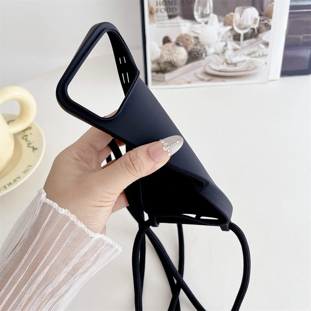 Crossbody Lanyard Cord Liquid Silicone Soft Phone Case