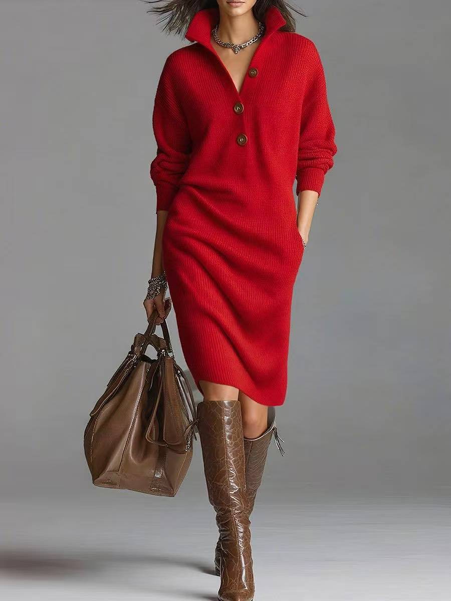 Midi Collar Sweater Dress
