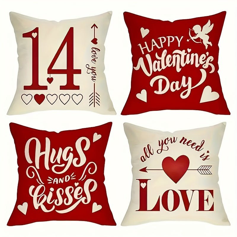 4Pcs Happy Valentine's Day Pillow Covers - Awesam Goods