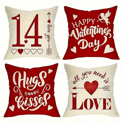 4Pcs Happy Valentine's Day Pillow Covers - Awesam Goods